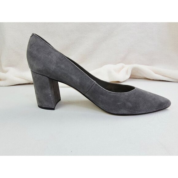 Marc Fisher Size 9M Womens Gray Leather Suede Caitlin Slip On Pointed Toe Shoes - Picture 1 of 14